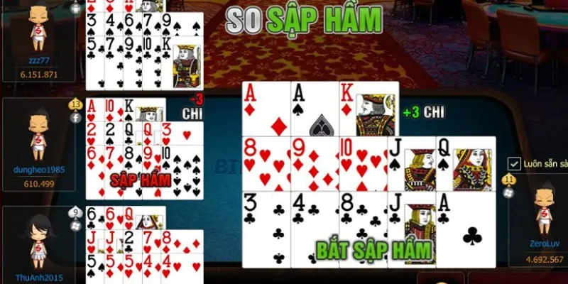 Quy tắc xác định vị trí hạng bài trong binh xập xám