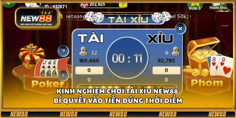 Kinh nghiệm chơi Tài Xỉu New88 – Bí quyết vào tiền đúng thời điểm
